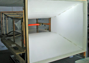 Inlet with extened wing in test section